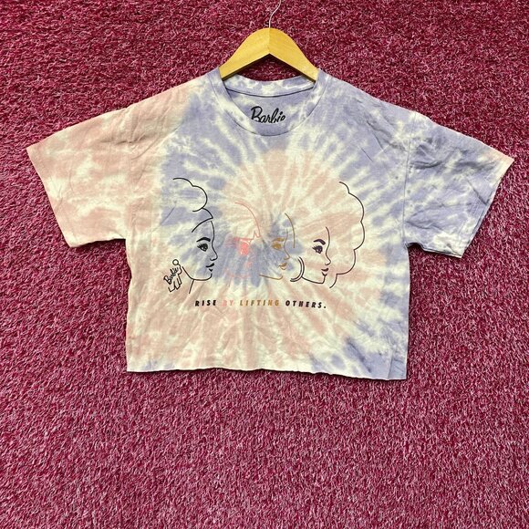 Barbie Rise By Lifting Each Other Crop Top tie dye Tshirt Medium - Picture 1 of 4